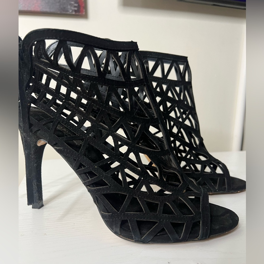 Zara Black Cutout Heels - Picture 8 of 12